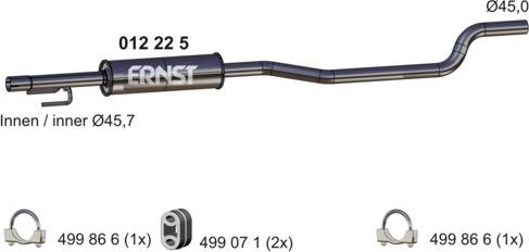 ERNST 012225 - Средний глушитель выхлопных газов autosila-amz.com