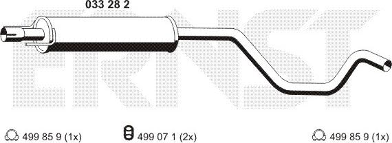 ERNST 033282 - глушитель средняя часть Opel autosila-amz.com