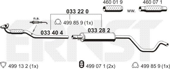 ERNST 033220 - Средний глушитель выхлопных газов autosila-amz.com