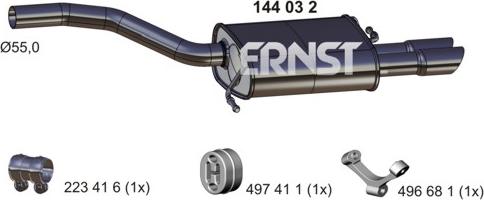 ERNST 144032 - Глушитель выхлопных газов, конечный autosila-amz.com