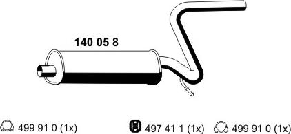 ERNST 140058 - Средний глушитель выхлопных газов autosila-amz.com