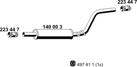 ERNST 140003 - Средний глушитель выхлопных газов autosila-amz.com