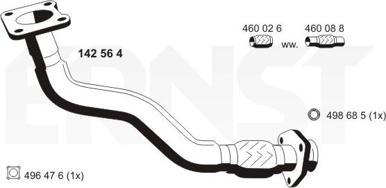 ERNST 142564 - Труба выхлопного газа autosila-amz.com