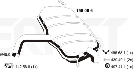 ERNST 156066 - Глушитель выхлопных газов, конечный autosila-amz.com