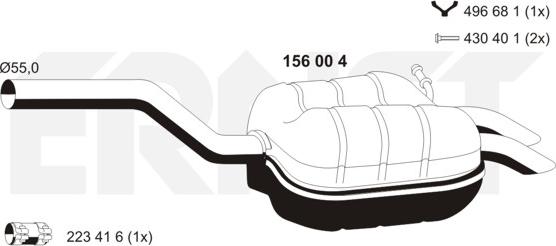 ERNST 156004 - Глушитель выхлопных газов, конечный autosila-amz.com