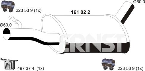 ERNST 161022 - Средний глушитель выхлопных газов autosila-amz.com