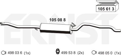 ERNST 105088 - Средний глушитель выхлопных газов autosila-amz.com