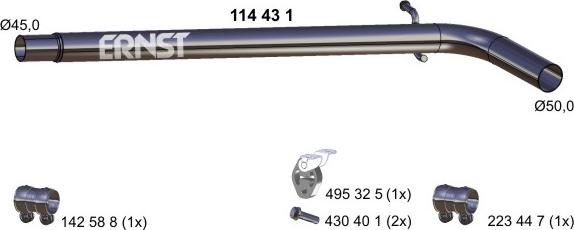 ERNST 114431 - Труба выхлопного газа autosila-amz.com