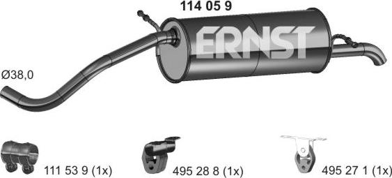 ERNST 114059 - Глушитель выхлопных газов, конечный autosila-amz.com