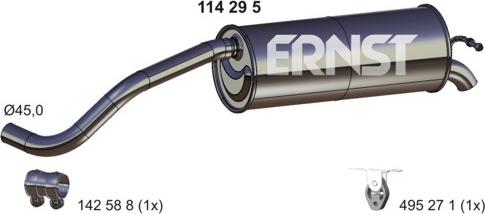 ERNST 114295 - Глушитель выхлопных газов, конечный autosila-amz.com