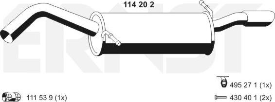 ERNST 114202 - Глушитель выхлопных газов, конечный autosila-amz.com