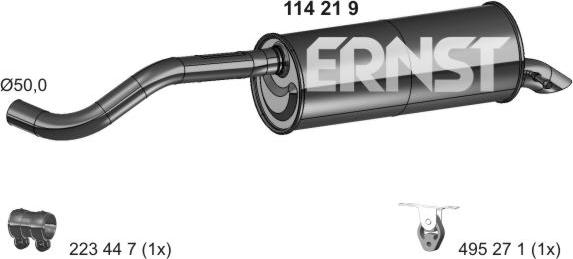 ERNST 114219 - Глушитель выхлопных газов, конечный autosila-amz.com