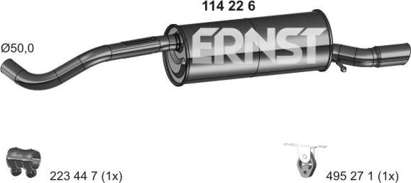 ERNST 114226 - Глушитель выхлопных газов, конечный autosila-amz.com