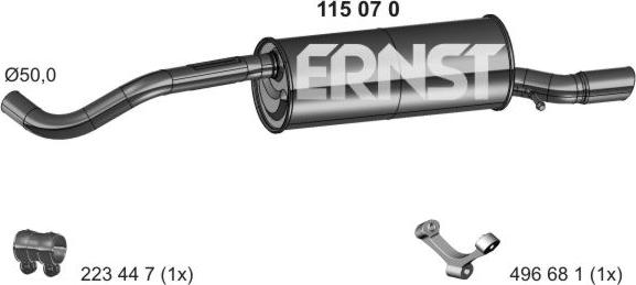 ERNST 115070 - Глушитель выхлопных газов, конечный autosila-amz.com