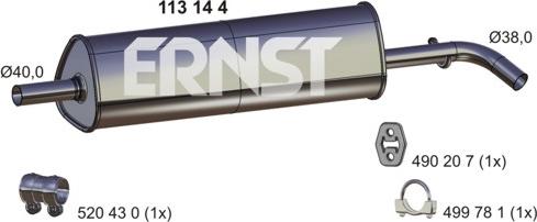 ERNST 113144 - Средний глушитель выхлопных газов autosila-amz.com