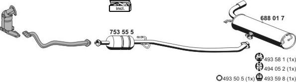 ERNST 180045 - Система выпуска ОГ autosila-amz.com