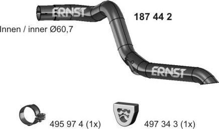 ERNST 187442 - Труба выхлопного газа autosila-amz.com