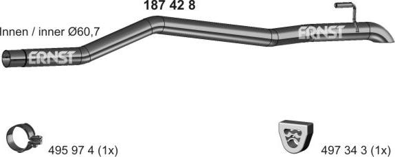 ERNST 187428 - Труба выхлопного газа autosila-amz.com