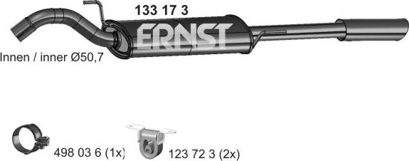 ERNST 133173 - Глушитель выхлопных газов, конечный autosila-amz.com