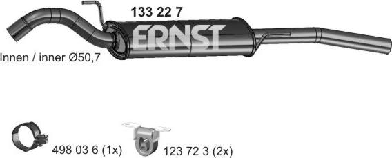 ERNST 133227 - Глушитель выхлопных газов, конечный autosila-amz.com