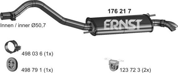 ERNST 176217 - глушитель задняя часть VW autosila-amz.com