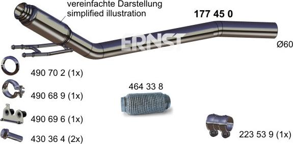 ERNST 177450 - Труба выхлопного газа autosila-amz.com