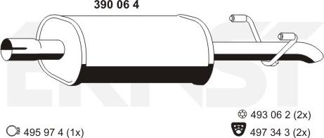 ERNST 390064 - Средний глушитель выхлопных газов autosila-amz.com