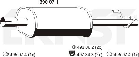 ERNST 390071 - Средний глушитель выхлопных газов autosila-amz.com