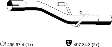 ERNST 391474 - Труба глушителя средняя L670 \\MB SPRINTER 2-t 208 CDI 00>06, 211 00 autosila-amz.com