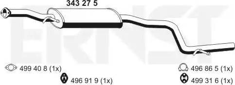 ERNST 343275 - Средний глушитель выхлопных газов autosila-amz.com