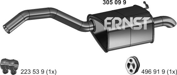 ERNST 305099 - Глушитель выхлопных газов, конечный autosila-amz.com