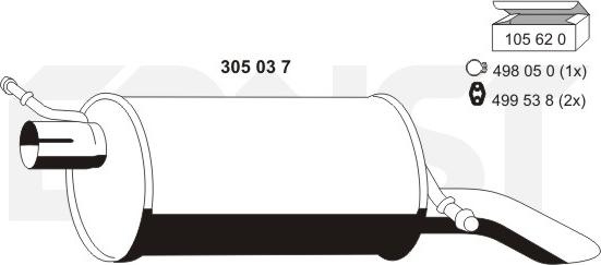 ERNST 305037 - Глушитель выхлопных газов, конечный autosila-amz.com