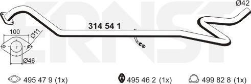 ERNST 314541 - Труба выхлопного газа autosila-amz.com