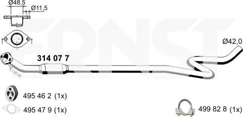 ERNST 314077 - Средний глушитель выхлопных газов autosila-amz.com