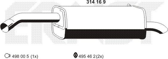 ERNST 314169 - Глушитель выхлопных газов, конечный autosila-amz.com