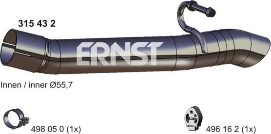 ERNST 315432 - Труба выхлопного газа autosila-amz.com