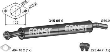 ERNST 315050 - Предглушитель выхлопных газов autosila-amz.com