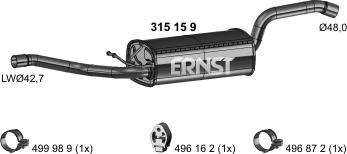 ERNST 315159 - Средний глушитель выхлопных газов autosila-amz.com