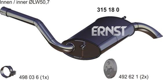 ERNST 315180 - Глушитель выхлопных газов, конечный autosila-amz.com