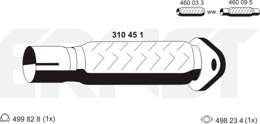 ERNST 310451 - Ремонтная трубка, катализатор autosila-amz.com