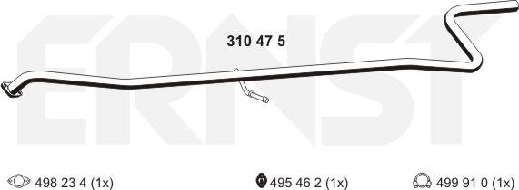 ERNST 310475 - Труба выхлопного газа autosila-amz.com