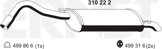 ERNST 310222 - Глушитель выхлопных газов, конечный autosila-amz.com