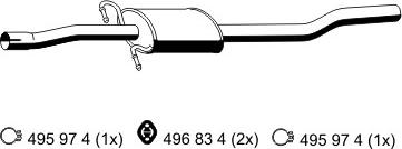 ERNST 385091 - Средний глушитель выхлопных газов autosila-amz.com