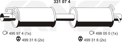 ERNST 331074 - Средний глушитель выхлопных газов autosila-amz.com