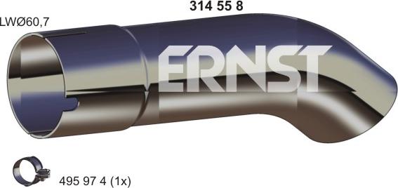 ERNST 332491 - Труба выхлопного газа autosila-amz.com