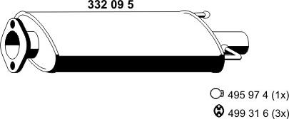 ERNST 332095 - Средний глушитель выхлопных газов autosila-amz.com
