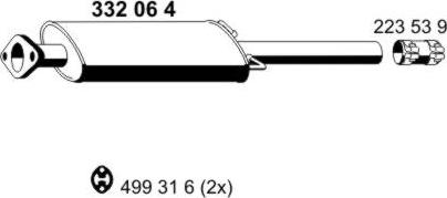 ERNST 332064 - Средний глушитель выхлопных газов autosila-amz.com