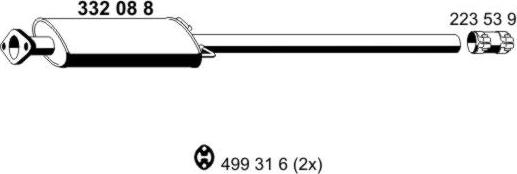 ERNST 332088 - Средний глушитель выхлопных газов autosila-amz.com