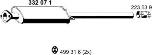 ERNST 332071 - Средний глушитель выхлопных газов autosila-amz.com