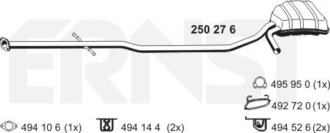 ERNST 250276 - Глушитель выхлопных газов, конечный autosila-amz.com
